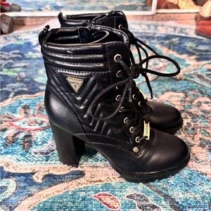 Guess Black Lace Up Boots